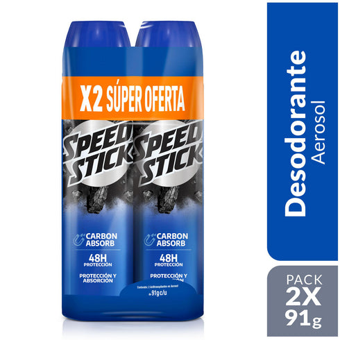 DESORANTE SPEED STICK 91G 2U EA CARBON ABSOR